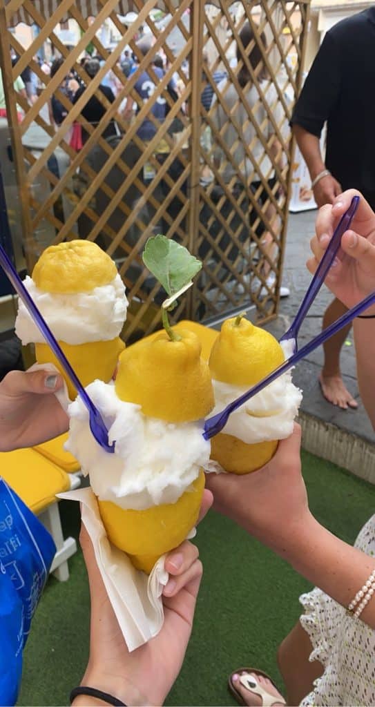 Lemon tasting in a food tour in Italy.