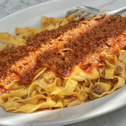 Tuscan ragù with tagliatelle