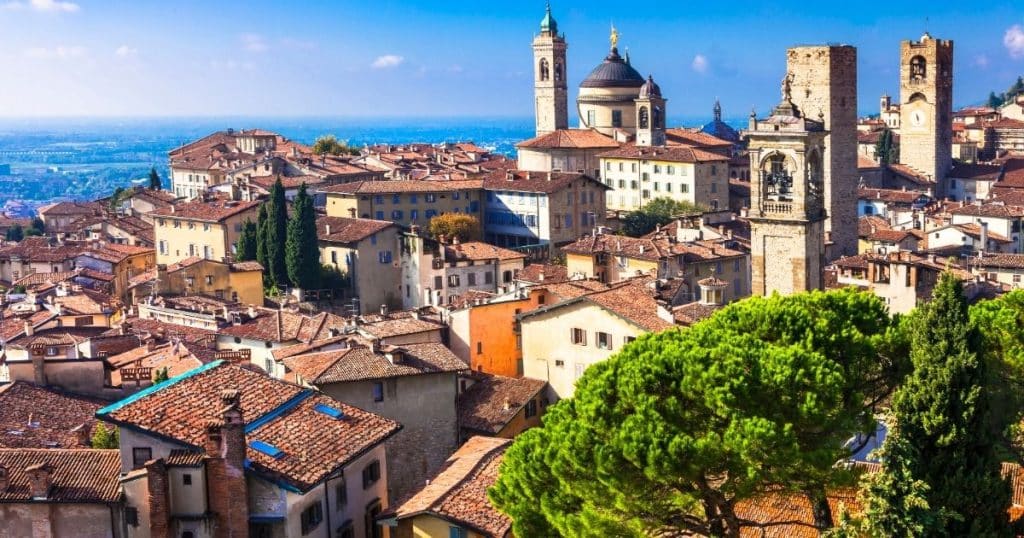 Rooftops of citta alta of Bergamo.