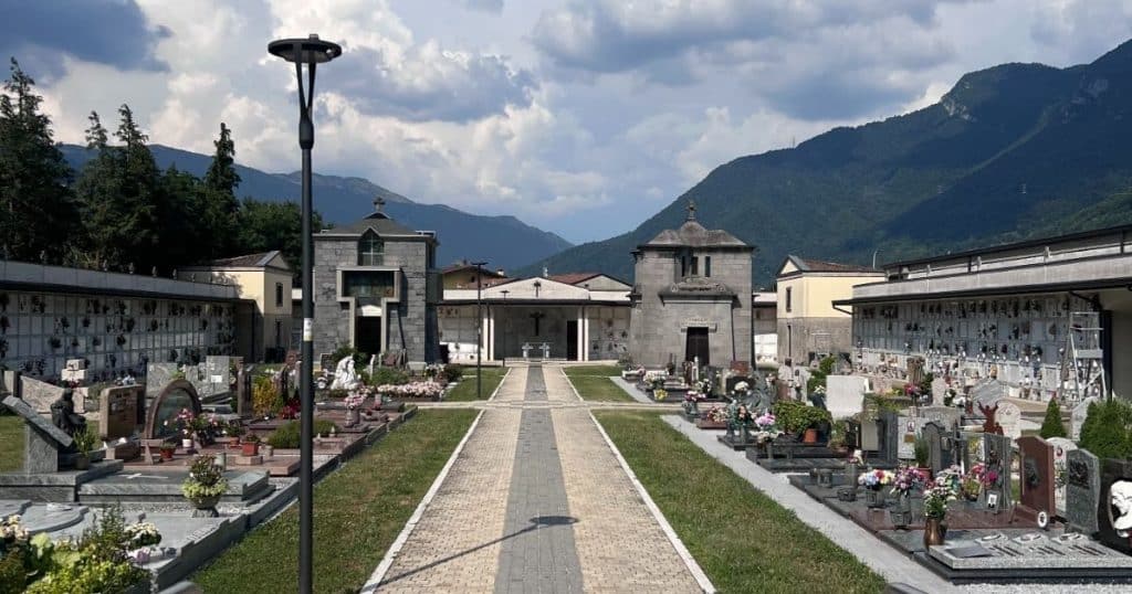 Cemetery in Casazza. Ancestry tours include visits to the cemetery.